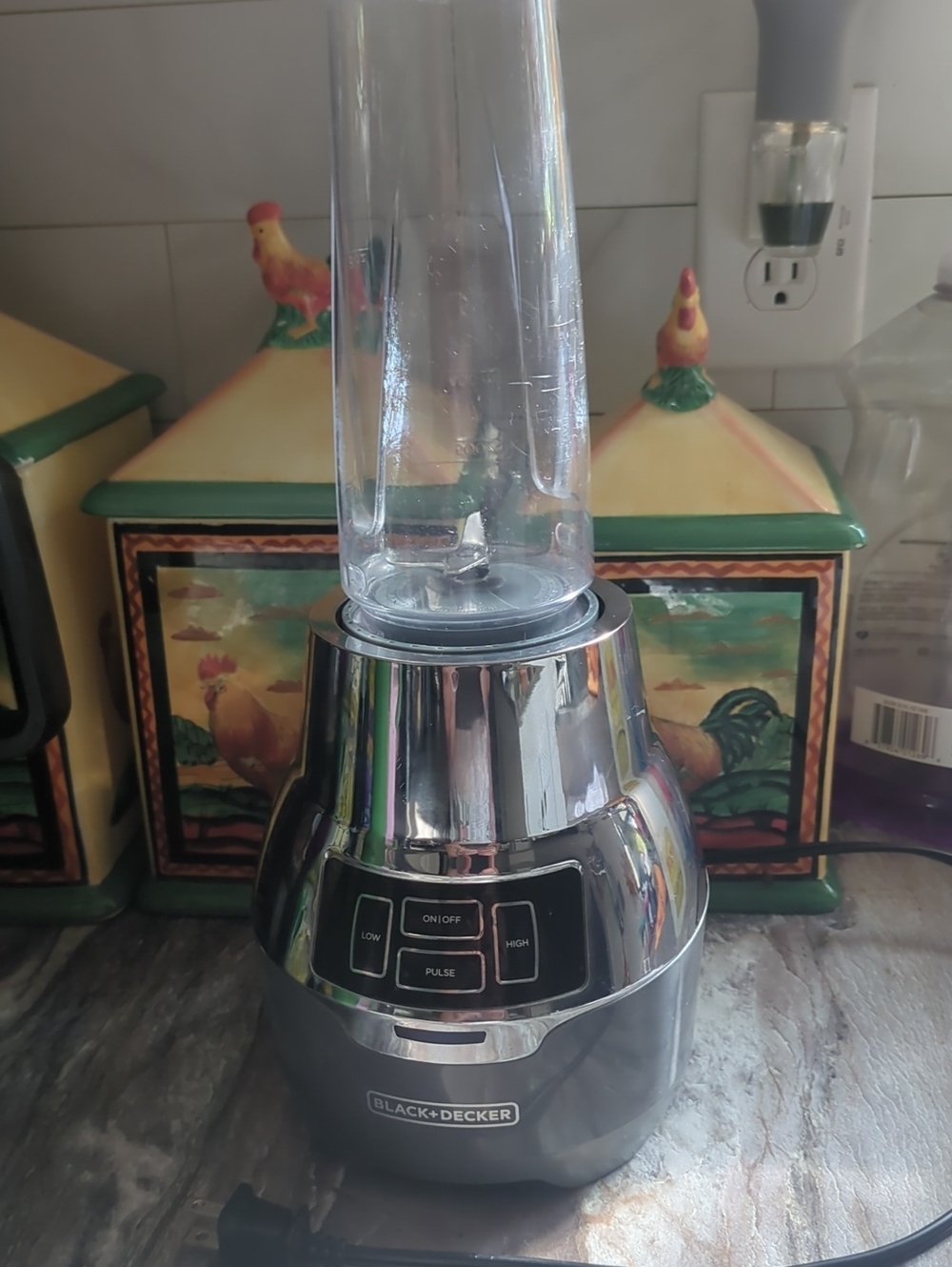Black & Decker Chrome and Clear Personal Blender Model PB2004